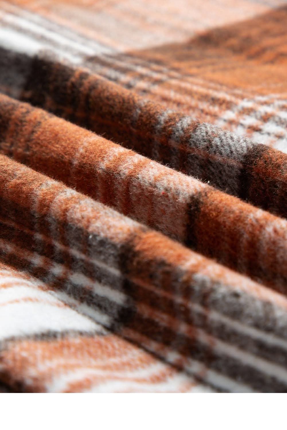 Cinnamon plaid corduroy shacket - Love Salve